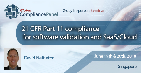 21 CFR Part 11 compliance for software validation and SaaS/Cloud Seminar 2018